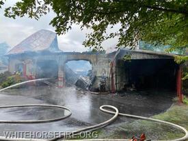 Station 49 assisted Honey Brook FC on this garage fire on Cambridge Road in Honey Brook Township