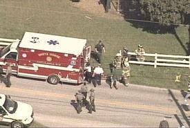 White Horse EMS on the scene, October 2, 2006. (WCAU-TV capture)