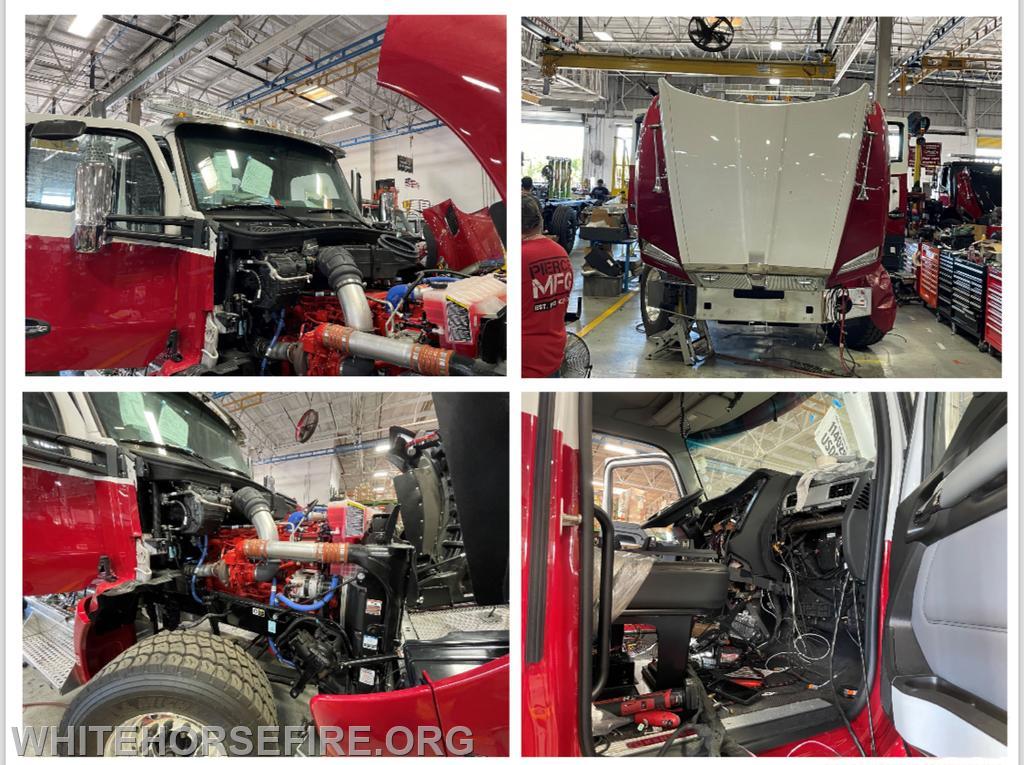 November 10, 2023
The Kenworth chassis is on the production line. The pump & housing has been painted. Pictures of the body/compartments being assembled.